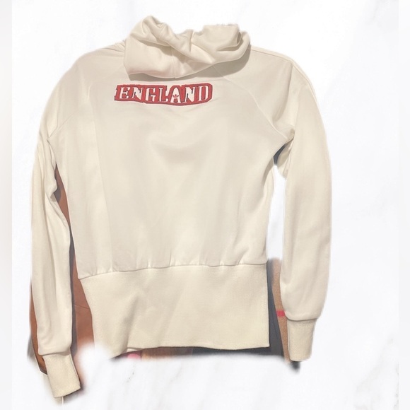 Vintage Adidas “England“ trefoil casual athletic white red track jacket  S - Picture 2 of 4